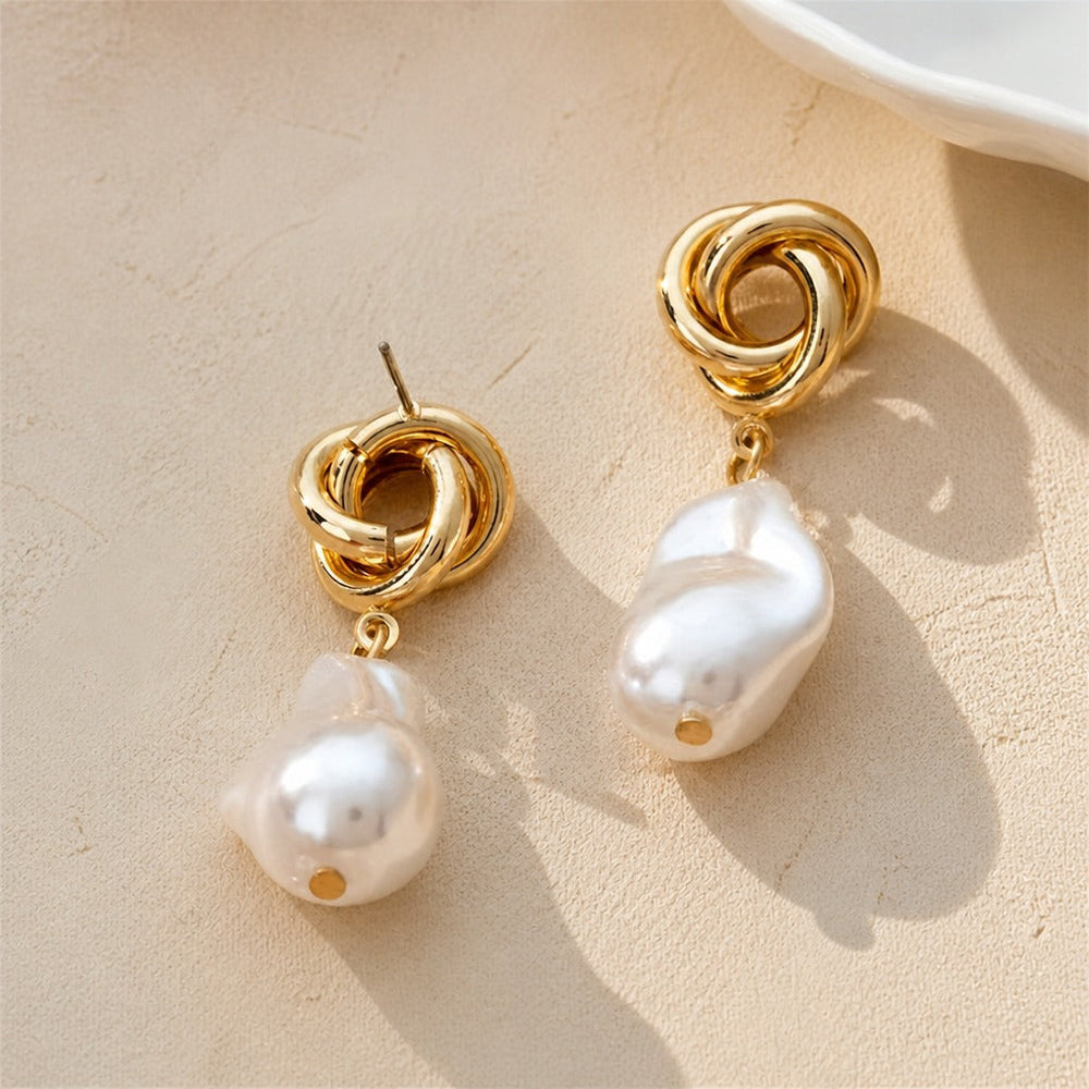 Irregular Pearl Statement Earrings — image 2