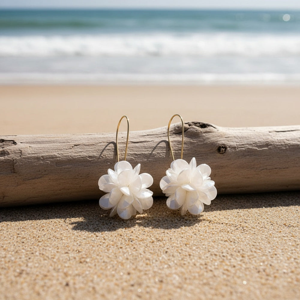 Exquisite White Flower Earrings — image 2