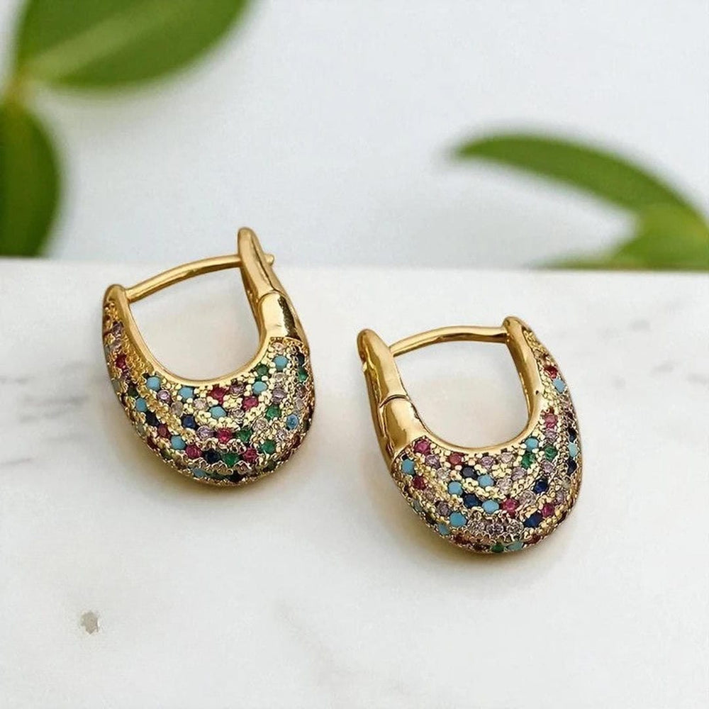 Chic Colorful Crystal Inlay Earrings — image 1