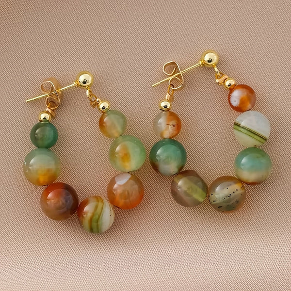 Vintage Agate Bead Earrings — image 1