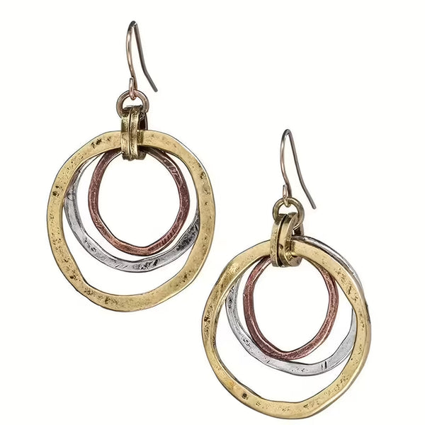 Multicolor Hoop Vintage Earrings — image 1