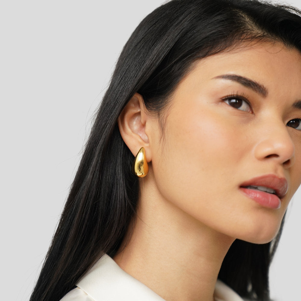 Gold Teardrop Earrings — image 4