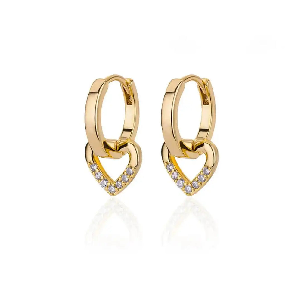 Hollow Zirconia Heart Earrings — image 4