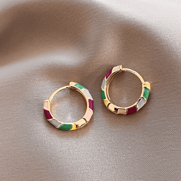 Chic Golden Enamel Earrings — image 1