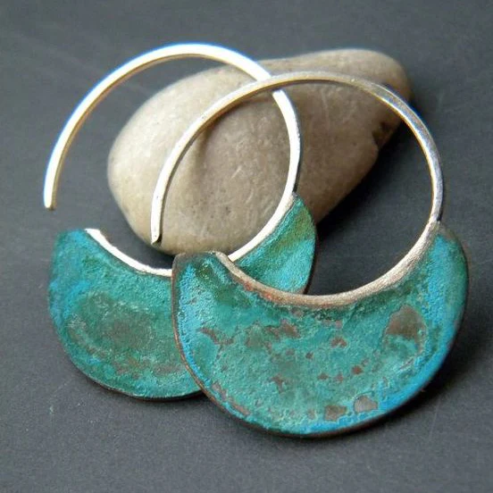 Vintage Worn Turquoise Earrings — image 1