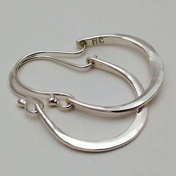 Vintage Silver Hoop Earrings — image 1