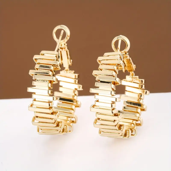 Gold Irregular Hoop Earrings — image 1