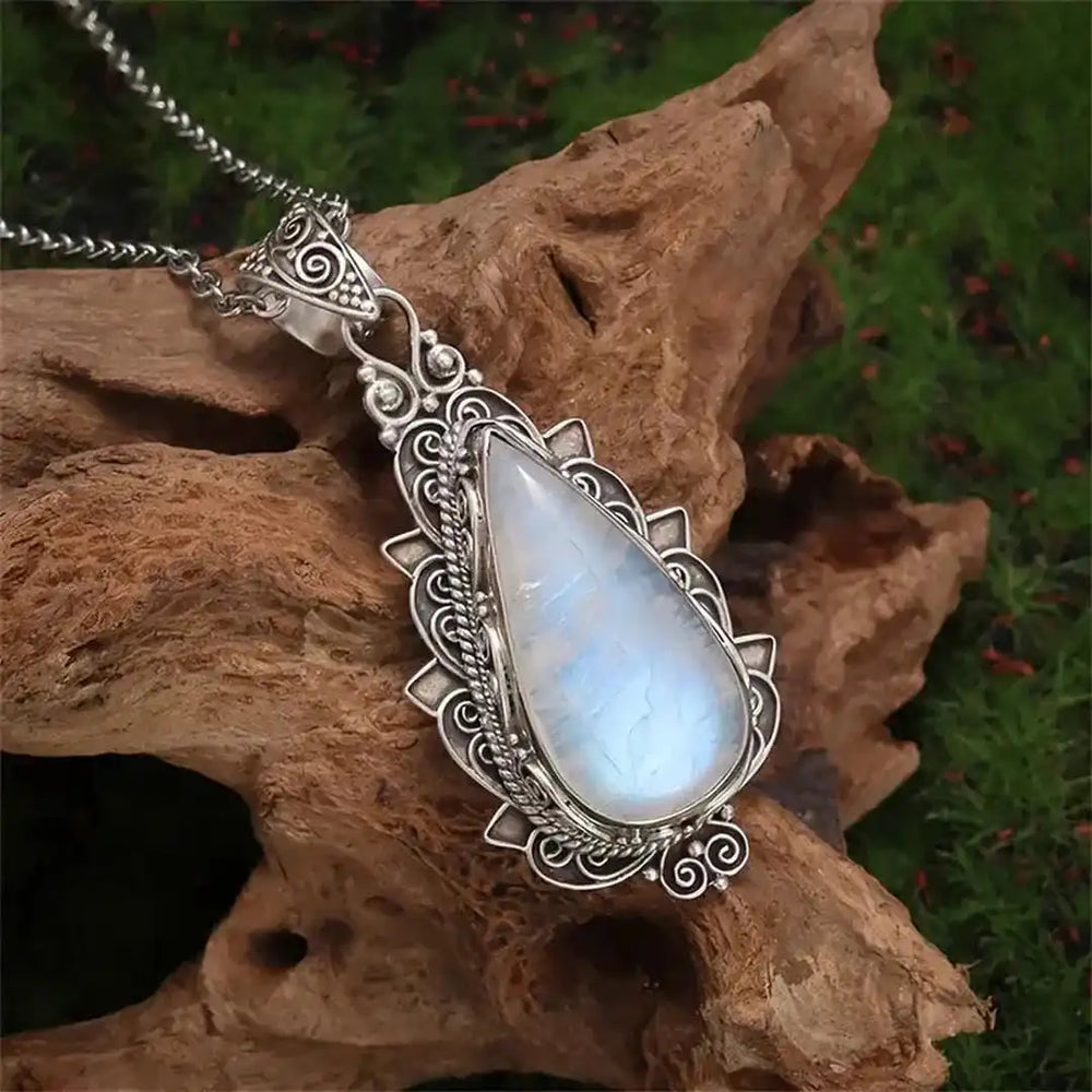 Antique Moonstone Drop Necklace — image 1