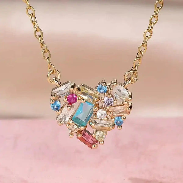 Colorful Gleam Heart Necklace — image 1