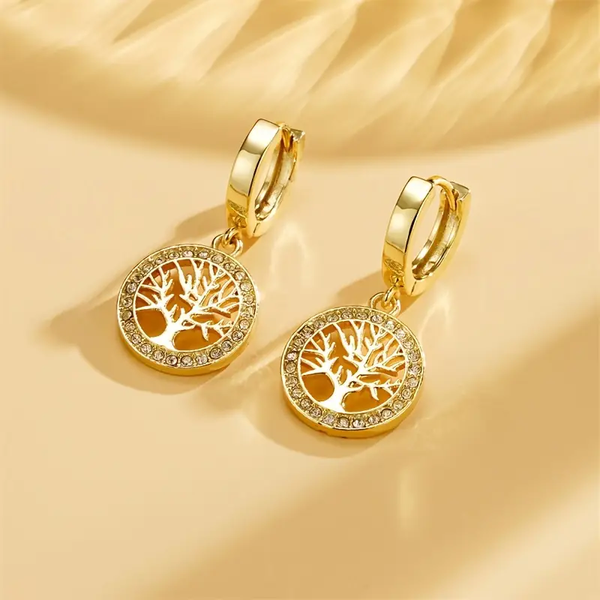 Tree of Life Golden Earrings — image 1