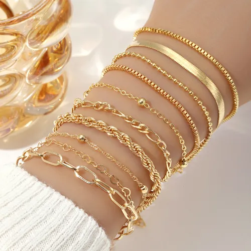 Stackable Bracelet Golden Pearl Set — image 1