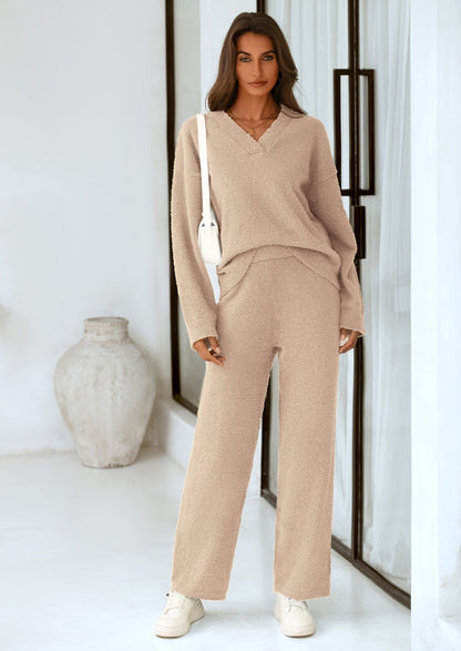 Osonn Lounge Sets for Women Two Piece Sweaters Pajama Set Fall Fashion Loungewear Outfits Matching Winter Clothes