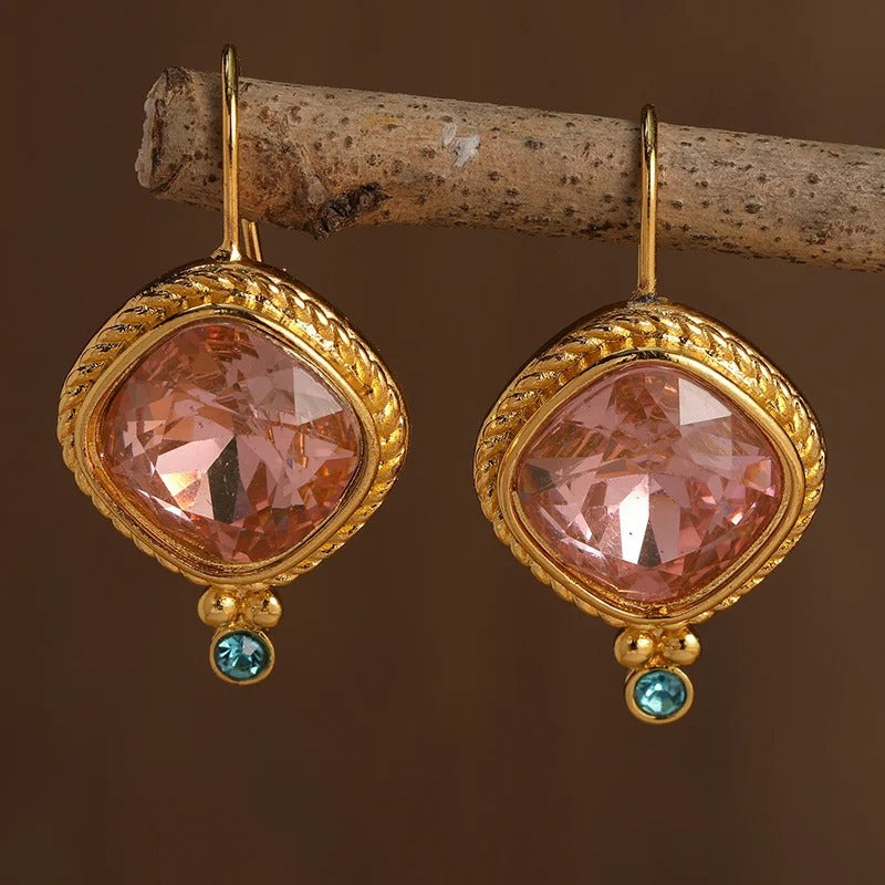 Vintage Rose Crystal Earrings — image 1