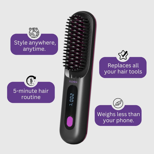 [NEW] FLOWN formerly Numoya Portable Straightener Brush - GoBrush PRO
