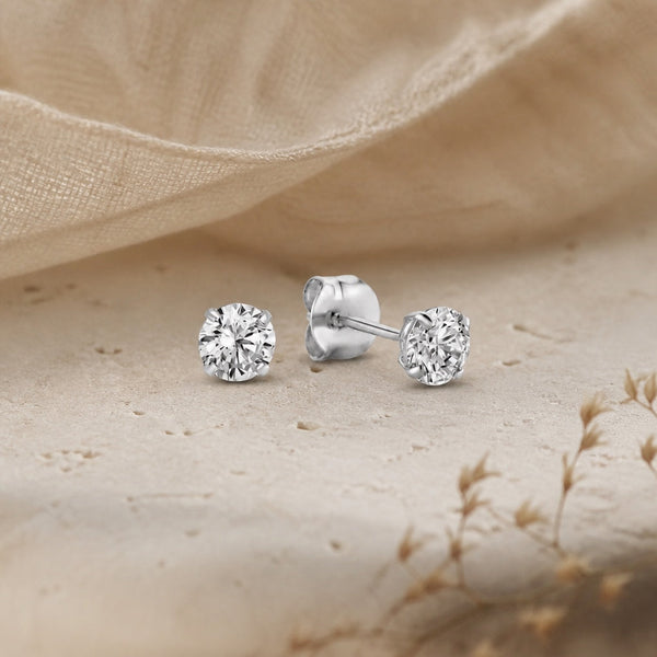 Larmes Stone White Gold Stud Earrings — image 1
