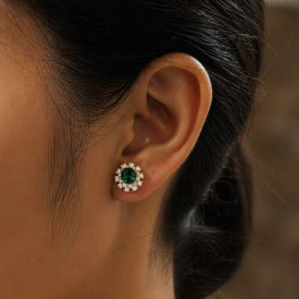 Crystal Halo Drop Earrings — image 2