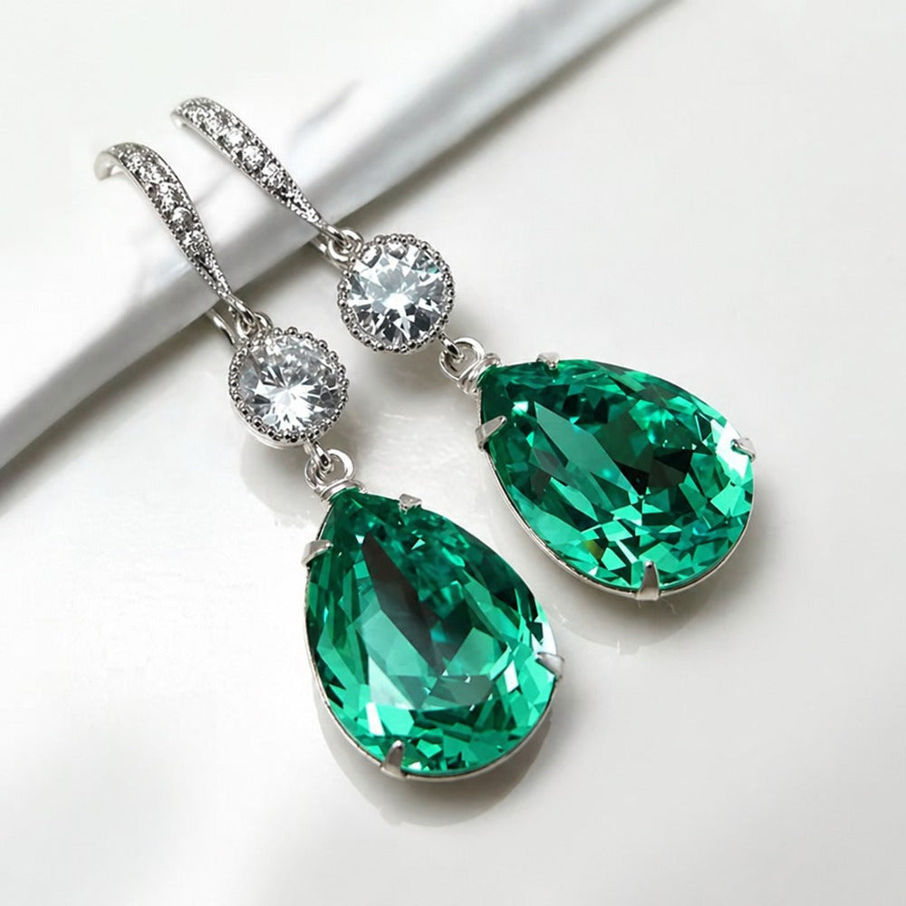 Emerald Teardrop Earrings — image 1