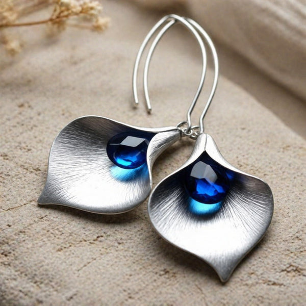 Blue Crystal Silver Earrings — image 1