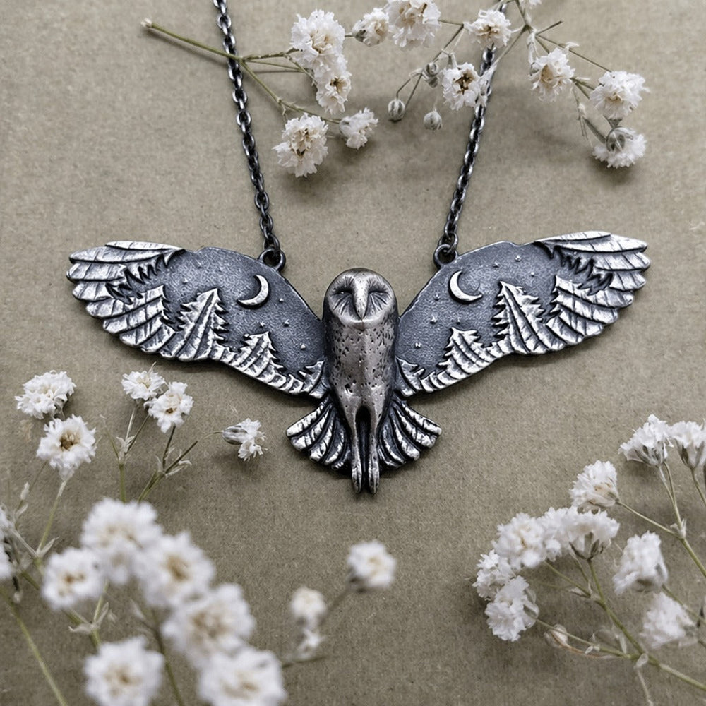 Vintage Owl Moon Necklace — image 1