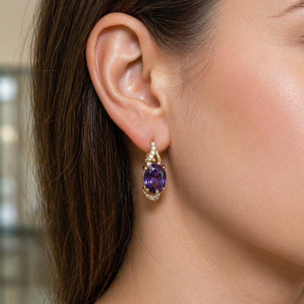 Imperial Nightfall Rose Gold Drop Earrings — image 2