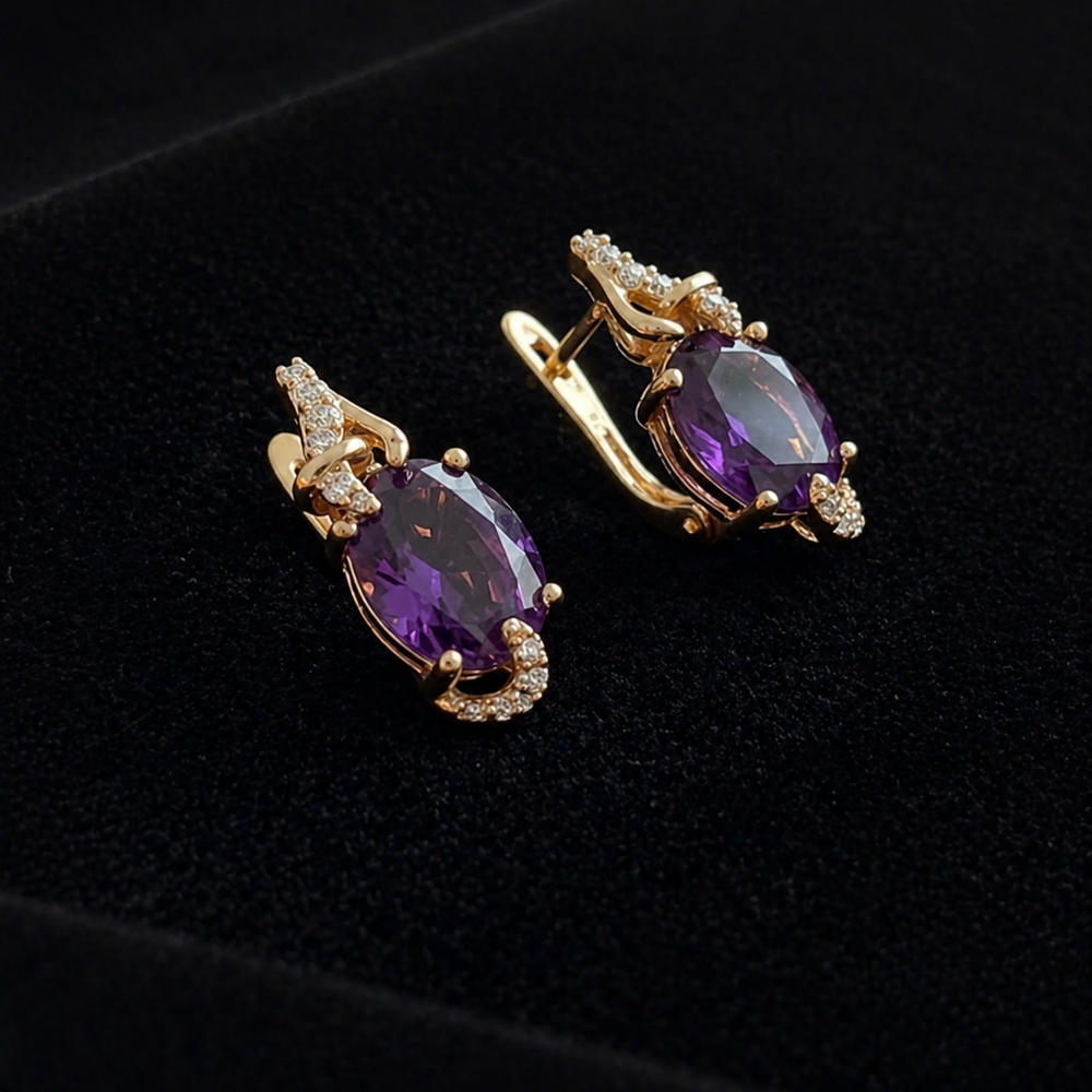 Imperial Nightfall Rose Gold Drop Earrings — image 1