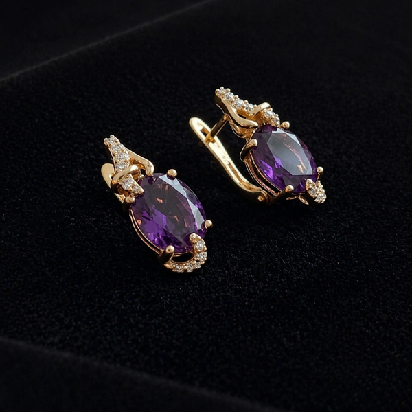 Imperial Nightfall Rose Gold Drop Earrings — image 1