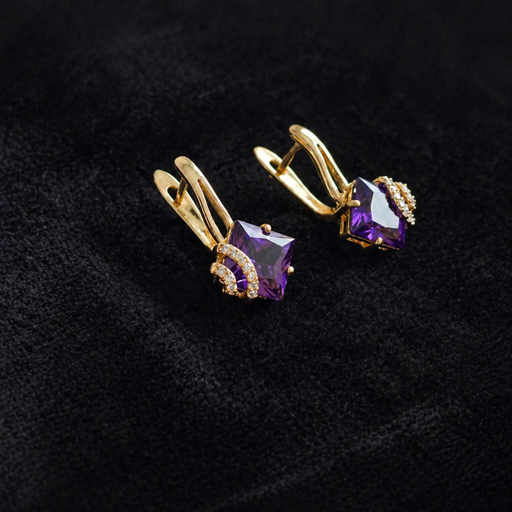 Zephira Crownlight Rose Gold Pave Earrings — image 1