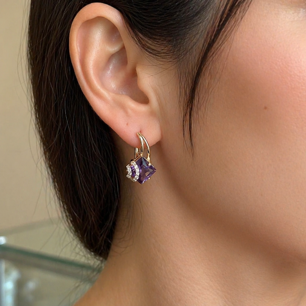 Zephira Crownlight Rose Gold Pave Earrings — image 2