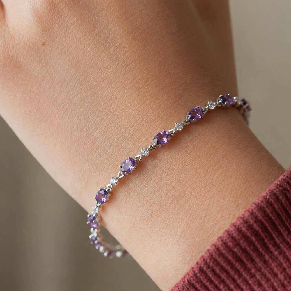 Amethyst Starlight White Gold Bracelet — image 2