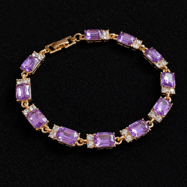 Valleria Amethyst Charm Gold Bracelet — image 1