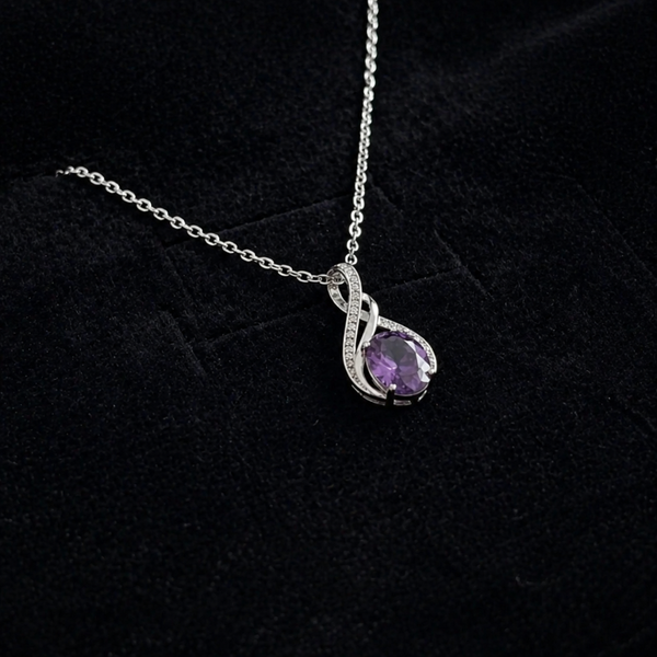 Amethyst Infinity White Gold Necklace — image 1