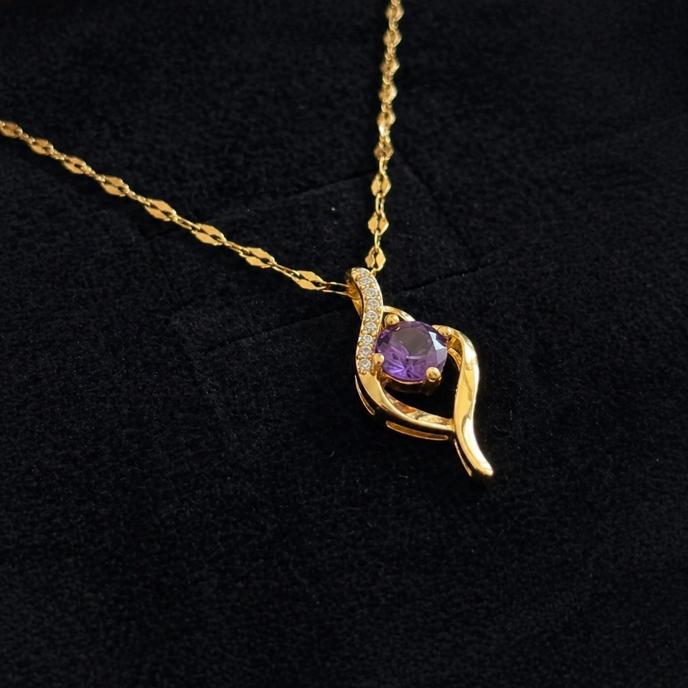 Vespera Amethyst Swirl Gold Necklace — image 1