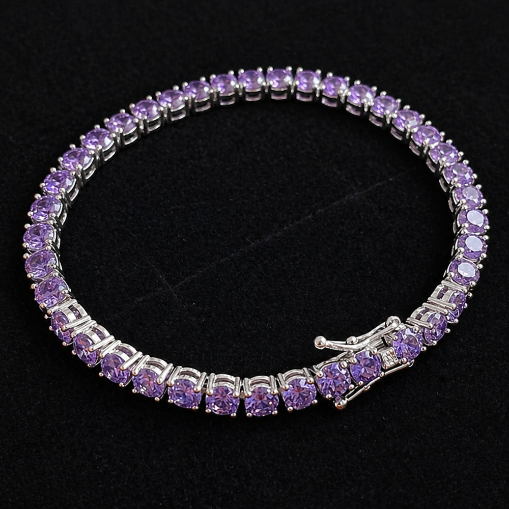 Amethyst Tennis White Gold Bracelet — image 1