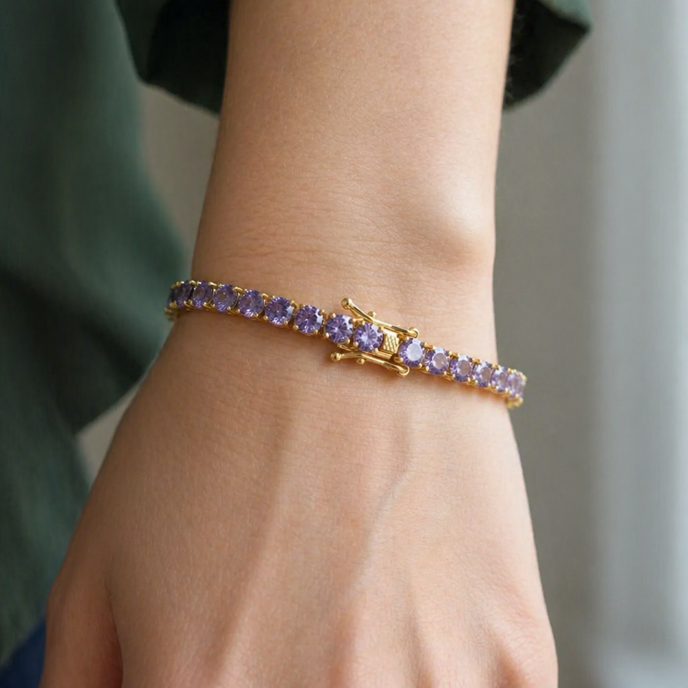 Amethyst Tennis White Gold Bracelet — image 2