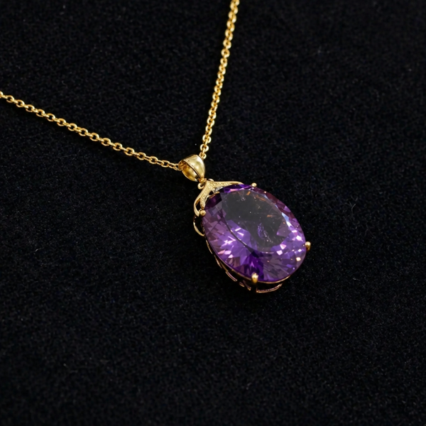 Amethyst Imperial Oval Gold Necklace — image 1