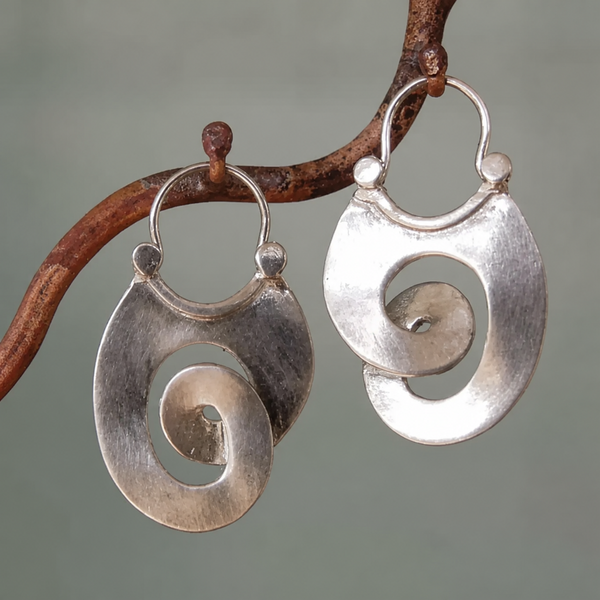 Artistic Silver Statement Earrings — image 1