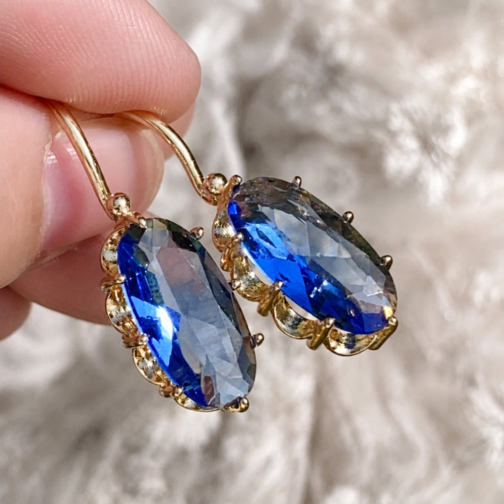 Blue Bloom Gold Earrings — image 2