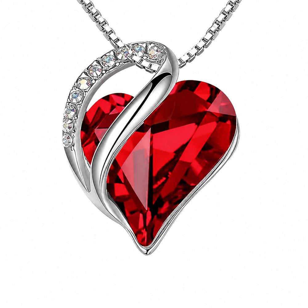 Infinity Heart Ruby White Gold Necklace — image 1