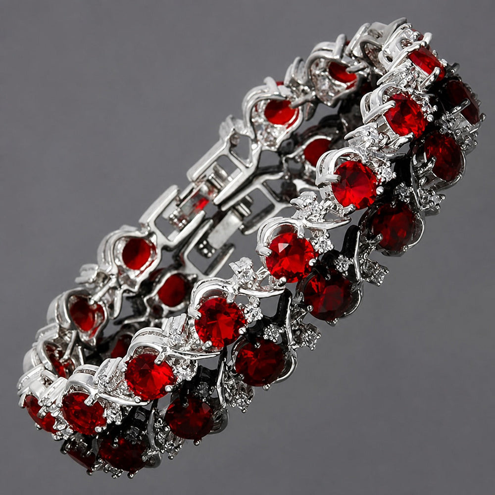 Ruby Vine Tennis White Gold Bracelet — image 2