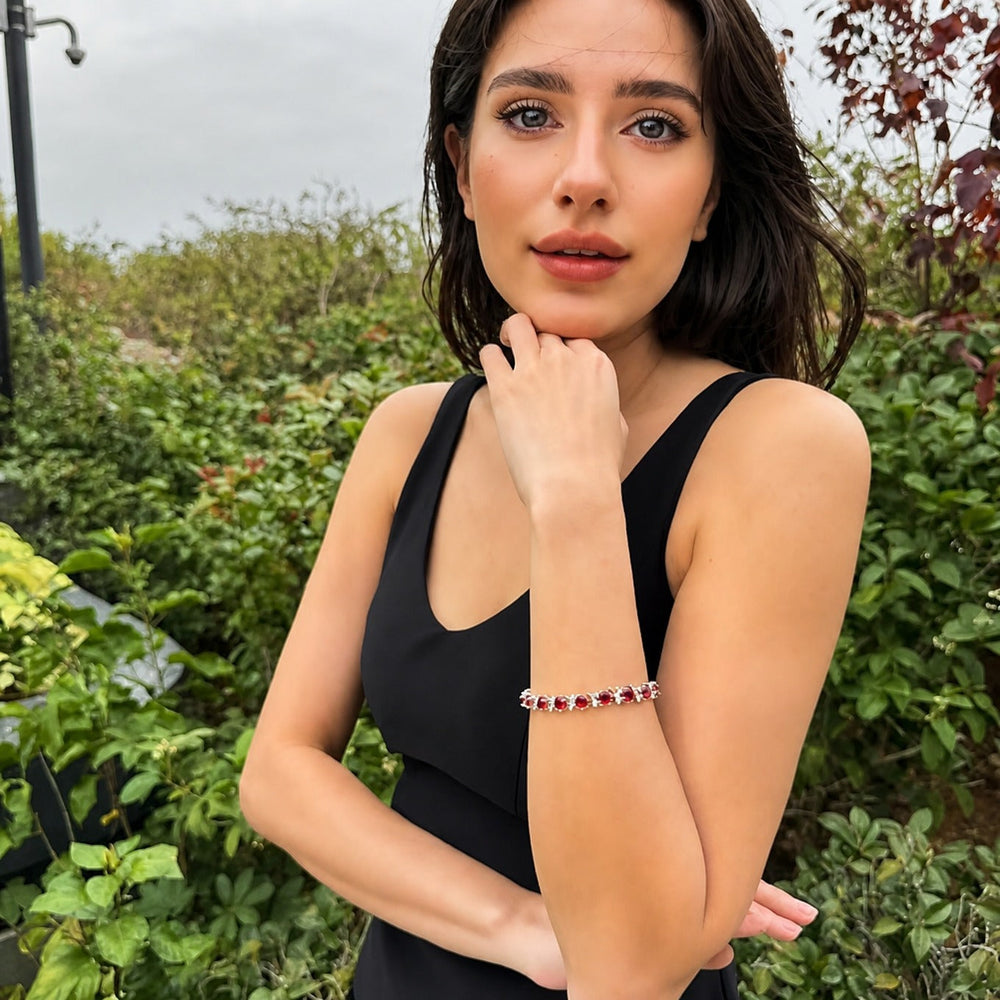 Ruby Vine Tennis White Gold Bracelet — image 3