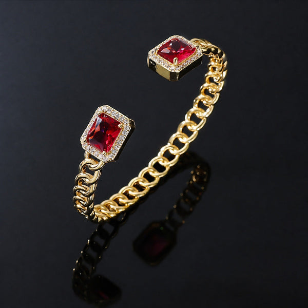 Veloria Ruby Open Gold Bracelet — image 1