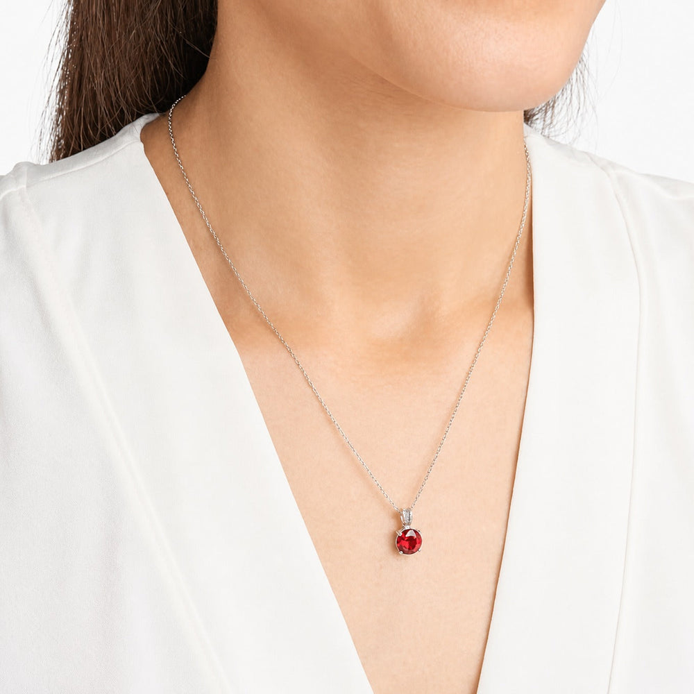 Round Cut Ruby White Gold Necklace — image 2