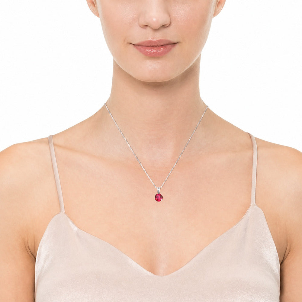 Round Cut Ruby White Gold Necklace — image 4