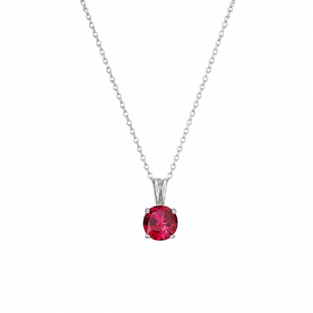 Round Cut Ruby White Gold Necklace — image 1