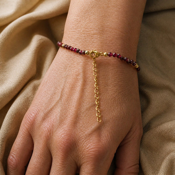 Opulent Garnet Bead Bracelet — image 1