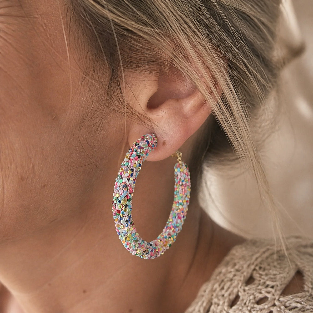 Confetti Sequin Boho Earrings — image 1