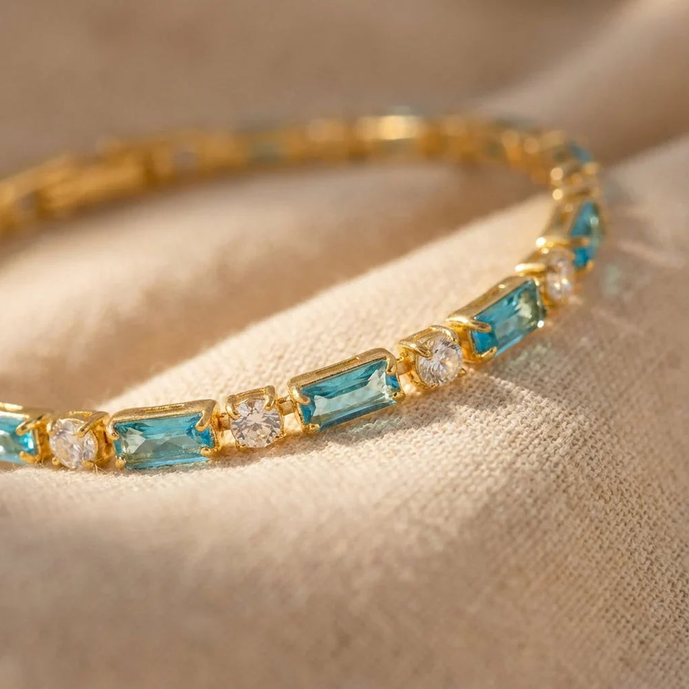 Natural Turquoise Gold Bracelet — image 2