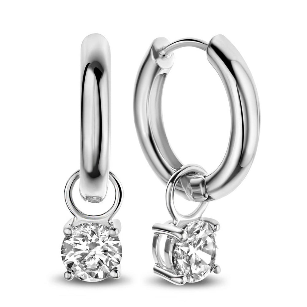 Larmes Gold Stone Hoop Earrings — image 2