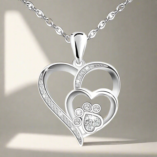 Paw Heart Crystal Necklace — image 1