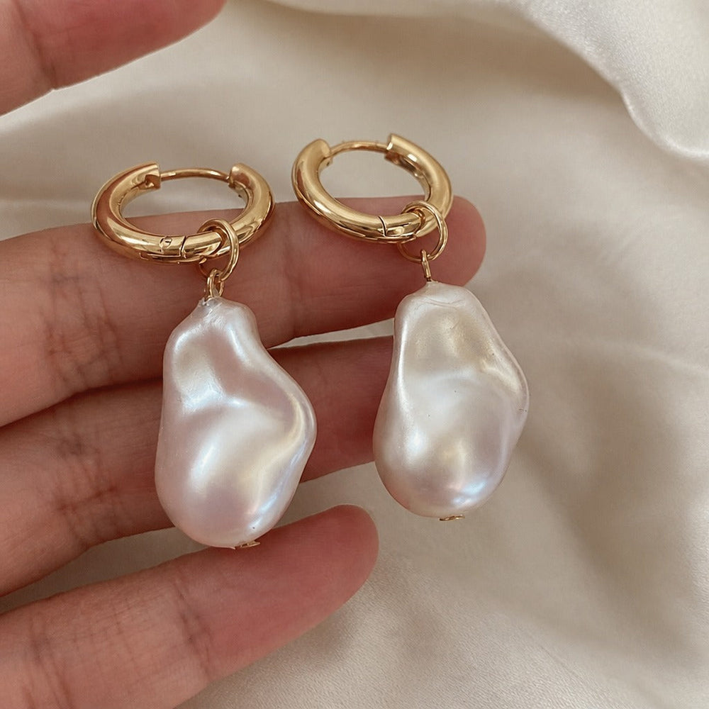 Elevated Pearl Drop Earrings — image 2